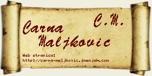 Čarna Maljković vizit kartica